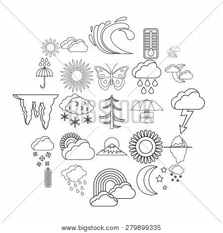 Ambiance Icons Set. Outline Set Of 25 Ambiance Icons For Web Isolated On White Background
