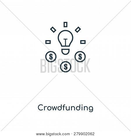 Crowdfunding Icon In Trendy Design Style. Crowdfunding Icon Isolated On White Background. Crowdfundi
