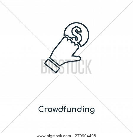 Crowdfunding Icon In Trendy Design Style. Crowdfunding Icon Isolated On White Background. Crowdfundi