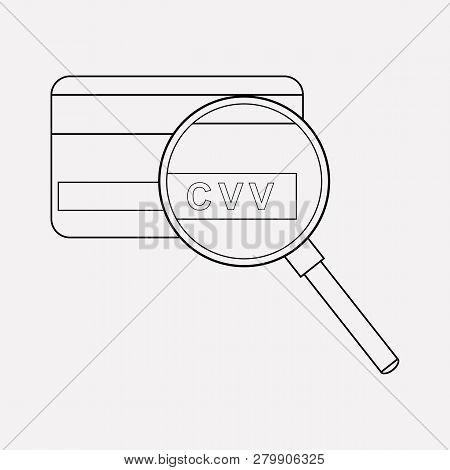 Cvv Icon Line Element.  Illustration Of Cvv Icon Line Isolated On Clean Background For Your Web Mobi