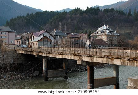 The Bridge Stands Across The Tysa River, Ukraine