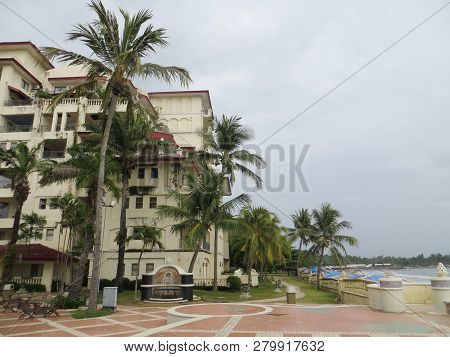 Anyer, Indonesia - June 26, 2018: Marbella Anyer Hotel, A Spanish-style Building Overlooking The Jav
