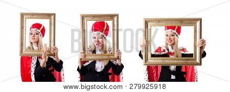 Woman queen in funny concept