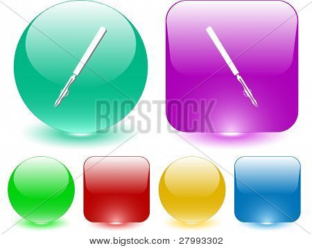 Ruling pen. Vector interface element.