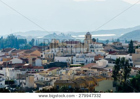 Antas, Spain - January 18, 2019 Top View Of The Roofs Of Buildings In A Small Town In Andalusia, Typ