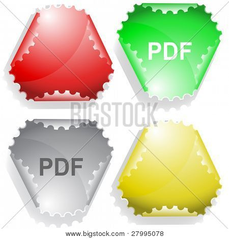 Adesivo PDF. Vector.