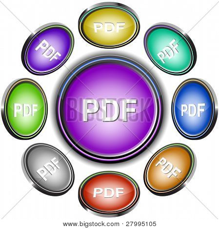 Pulsanti internet PDF. Vector. 8 diverse proiezioni.