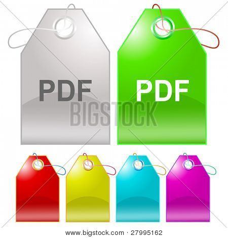 Tag PDF. Vector.