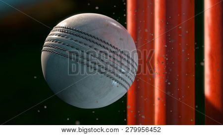 Cricket Ball And Wickets