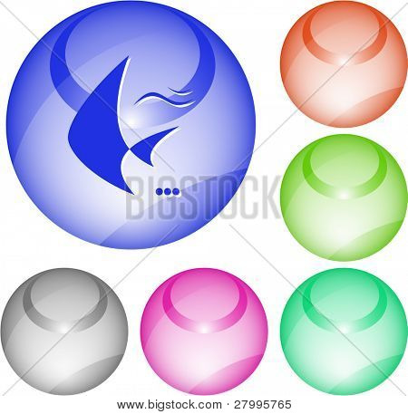 Fish. Vector interface element.
