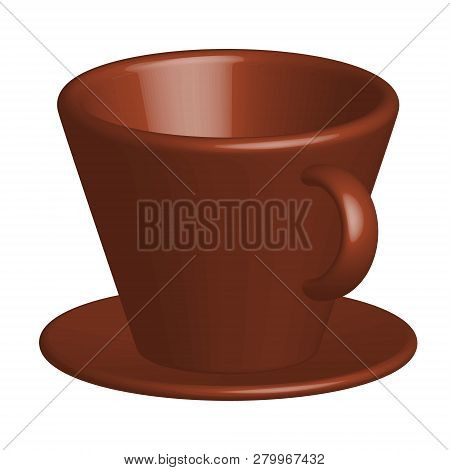 Vector Image Coffee Cup 3d With A Saucer Of Brown Color On A White Background