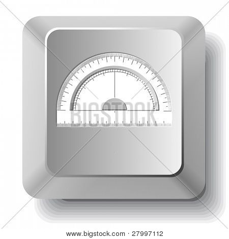 Protractor. Vector computer key.