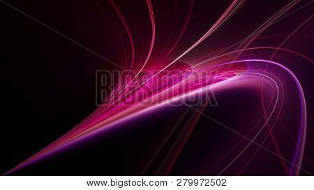 Abstract red background element on black. Fractal graphics. ?omposition of glowing lines and mption blur traces. Movement and innovation concept.