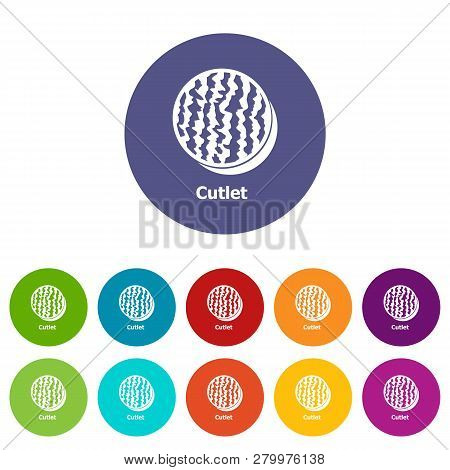 Cutlets Icons Color Set For Any Web Design On White Background