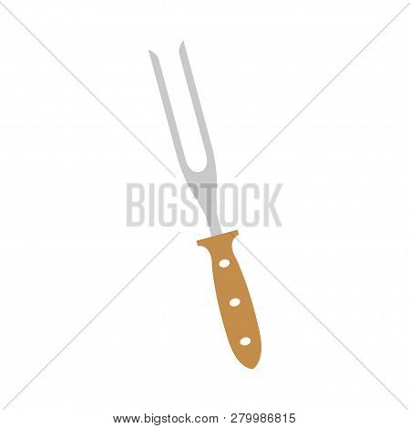 Carving Fork Icon. Meat Fork. Food. Vector Illustration. Eps 10.