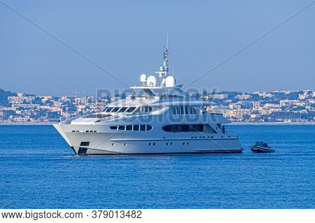 Cagnes-sur-mer, France 22.07.2020 Modern Luxury Yacht, Great Design For Any Purposes. High Quality P