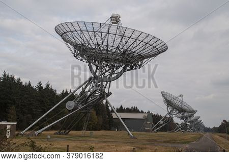 Radio Telescopes Near The Village Of Westerbork, The Netherlands.