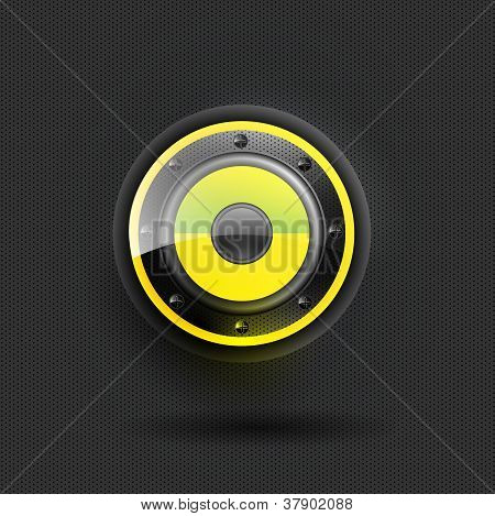 Icône de haut-parleur jaune interface utilisateur