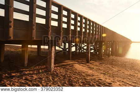 Golden Hour At Powder Point Bridge Over Duxbury Bay.