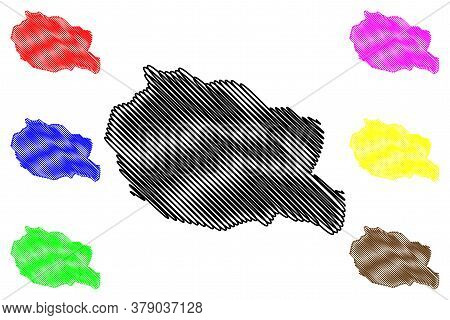 Mojkovac Municipality (montenegro, Municipalities Of Montenegro) Map Vector Illustration, Scribble S