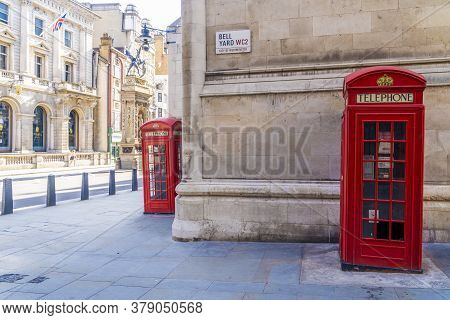 June 2020. London.call Box On Fleet Street N Holborn, London, Uk, Europe