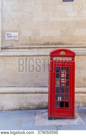 June 2020. London.call Box On Fleet Street N Holborn, London, Uk, Europe