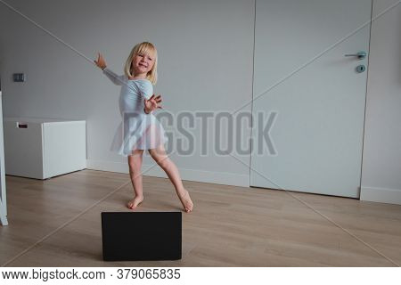 Ballet Or Gymastics Lesson Online. Remote Learning For Kids.