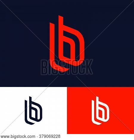 B Letters On Different Backgrounds. Double B Monogram Consist Of Red Elements. This Logo Can Be Used