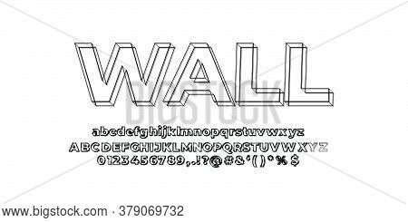 Font Style 3d Line Black  Design Template Vector