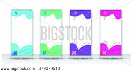Abstract Liquid Color Roll Up Banner Design Templates