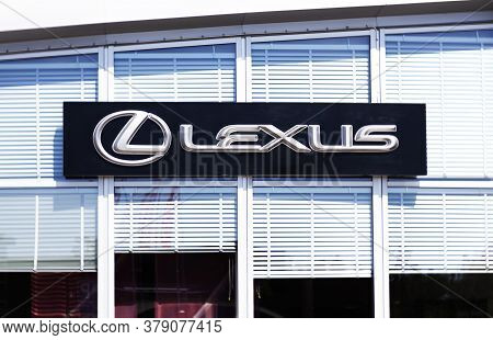 Umea, Norrland Sweden - June 20, 2020: The Sign For Lexus Luxury Cars At Ersboda