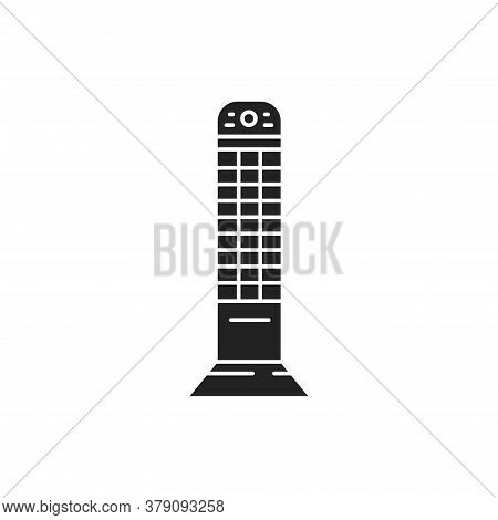 Infrared Vertical Heater Black Glyph Icon. Device With A Higher Temperature Which Transfers Energy T