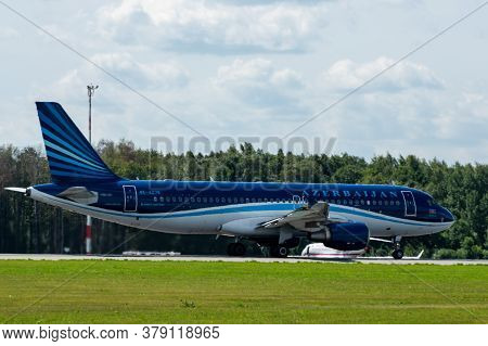 July 2, 2019, Moscow, Russia. Airplane Airbus A320-200 Azal Azerbaijan Airlines At Vnukovo Airport I