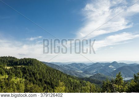 Aerial View Zaovine Lake View From Tara Mountain In Serbia