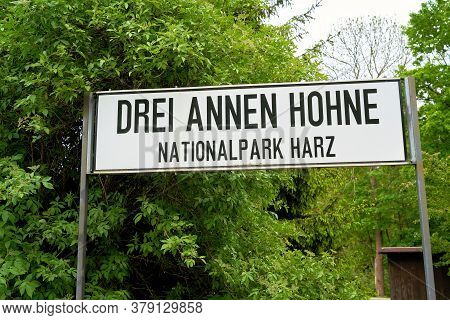 Place Name Sign On A Platform In The Station Of Drei Annen Hohne In The Harz National Park