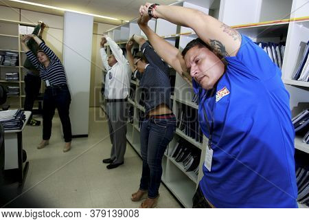 Salvador, Bahia / Brazil - December 17, 2014: Employees Of The Regional Labor Court In The City Of S