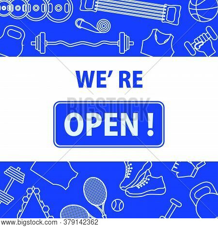 Vector Illustration Reopening Of Fitness Center, Sports Clubs After Coronavirus Quarantine. New Norm