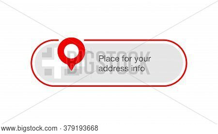 Address Block Template For Website Or Banner - Creative Decorated Frame With Geo Location Pin (gps M