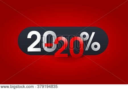 2020 New Year 20 Off Sale Banner - Limited Winter Holiday Special Offer Element For Promo Advertisin