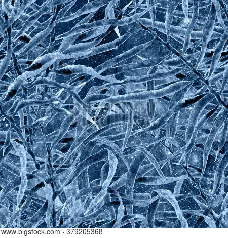 Exotic Seamless Pattern. Fashion Hand Drawn Texture. Blue Galaxy Background. Exotic Seamless Pattern