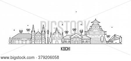 Kochi Skyline India Trendy Vector Linear Style