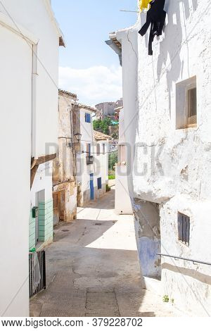 Chelva, Spain - June 29, 2020: View From The Empty Streets Of The Village In Summer After Covid-19 L