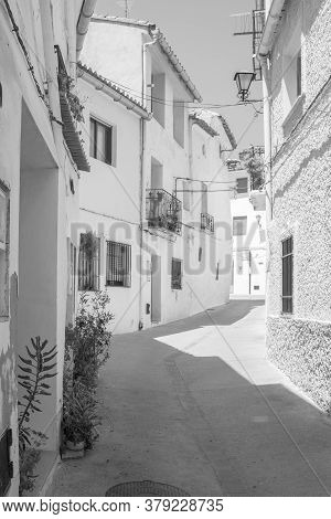 Chelva, Spain - June 29, 2020: View From The Empty Streets Of The Village In Summer After Covid-19 L