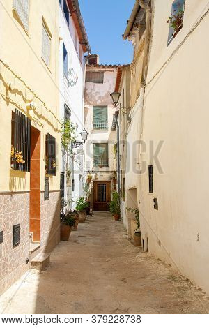 Chelva, Spain - June 29, 2020: View From The Empty Streets Of The Village In Summer After Covid-19 L