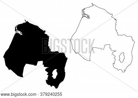 Jaboatao Dos Guararapes City (federative Republic Of Brazil, Pernambuco State) Map Vector Illustrati