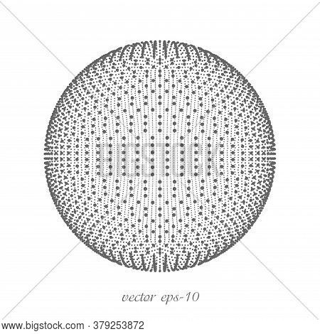 Sphere Of Dots On A White Background .technological Abstract Background Design Element.vector Illust