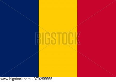 National Flag Of The Chad. The Main Symbol Of An Independent Country. An Attribute Of The Large Size
