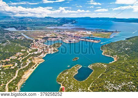 Aerial View Of Ploce, Harbor Town In Neretva Valley, Dalmatia Region Of Croatia
