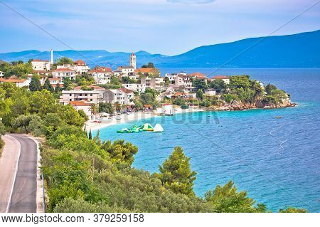 Gradac Village On Makarska Riviera Waterfront View, Dalmatia Region Of Croatia