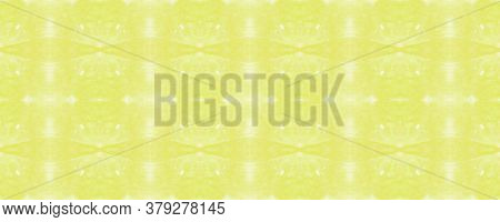 Lemony Tie Dye Print. Geometric Seamless Pattern. Yellow And White. Citric Background. Shibori Textu